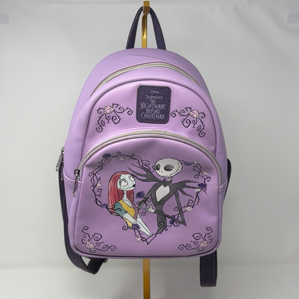 Loungefly Disney Nightmare Before Christmas Jack & Sally Floral Mini Backpack